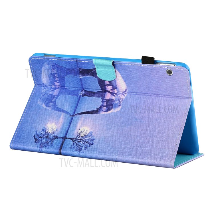 Card Holder Pattern Printing Stand Leather Tablet Casing for Huawei MediaPad T5 10.1 - Elephant-5