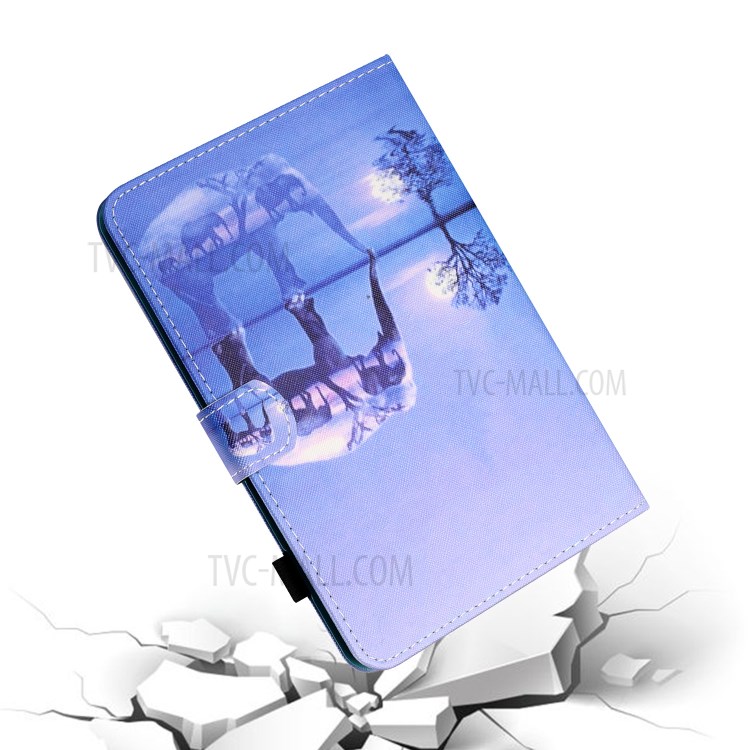 Card Holder Pattern Printing Stand Leather Tablet Casing for Huawei MediaPad T5 10.1 - Elephant-6