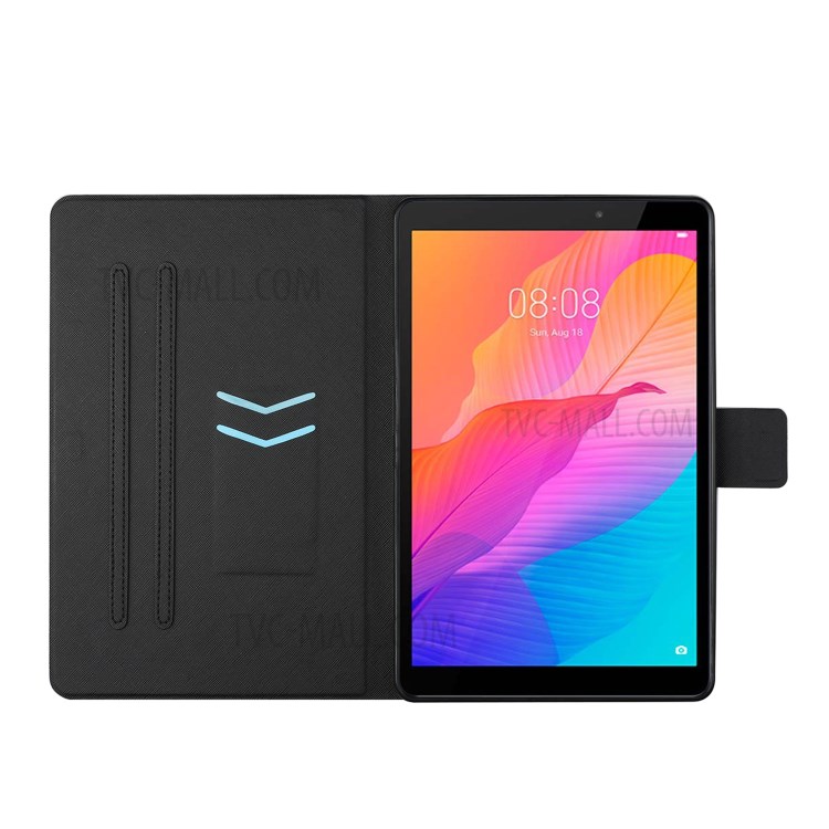 Distinctive Pattern Printing for Huawei MatePad T8 Card Slots Stand Flip Leather Cover - Couple Wolf-8