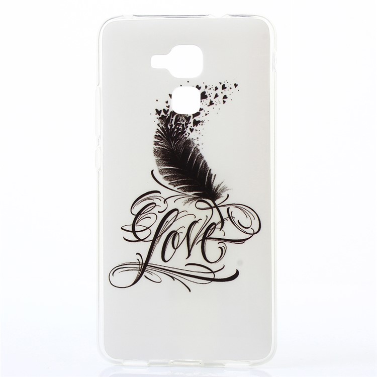 Soft IMD TPU Gel Case for Huawei Honor 5c / GT3 - Feather Pattern-1