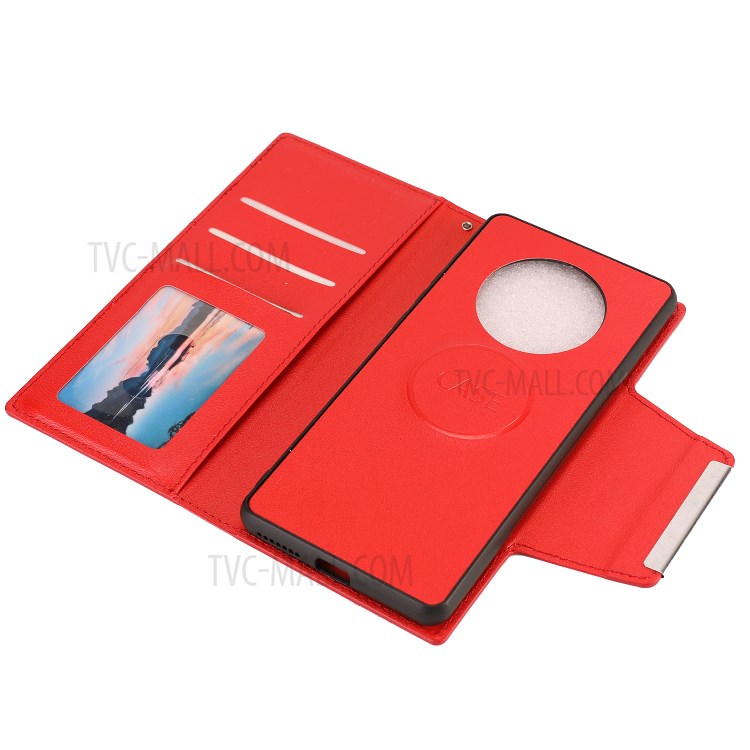 Detachable Wallet Leather Shell Inner TPU Case for Huawei Mate 40 Pro Protective Cover - Red-4