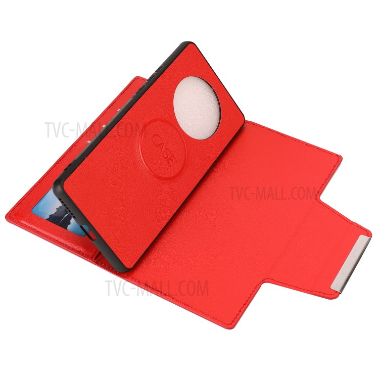 Detachable Wallet Leather Shell Inner TPU Case for Huawei Mate 40 Pro Protective Cover - Red-5