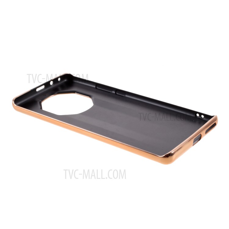 Plated TPU + Genuine Leather Litchi Texture Phone Case for Huawei Mate 40 RS Porsche Design - Green-6