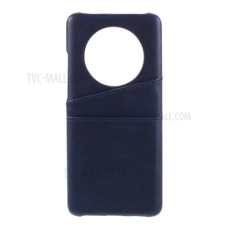 Double Card Slots PU Leather Coated PC Cover for Huawei Mate 40 Pro - Blue-1