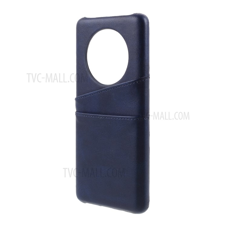 Double Card Slots PU Leather Coated PC Cover for Huawei Mate 40 Pro - Blue-2