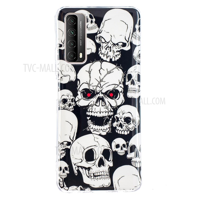 Unique Noctilucent IMD TPU Case for Huawei P smart 2021/Y7a Protective Cover - Cool Skulls-3