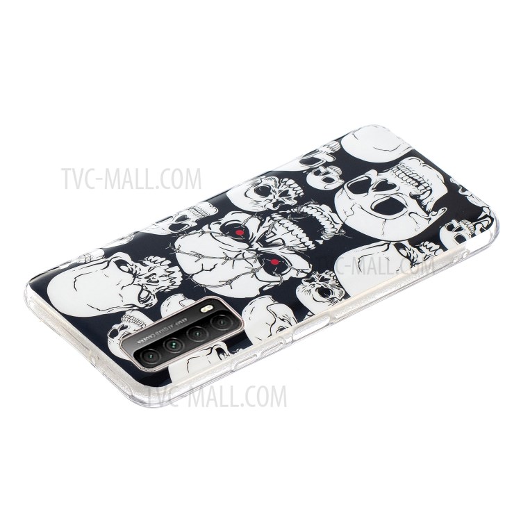 Unique Noctilucent IMD TPU Case for Huawei P smart 2021/Y7a Protective Cover - Cool Skulls-4