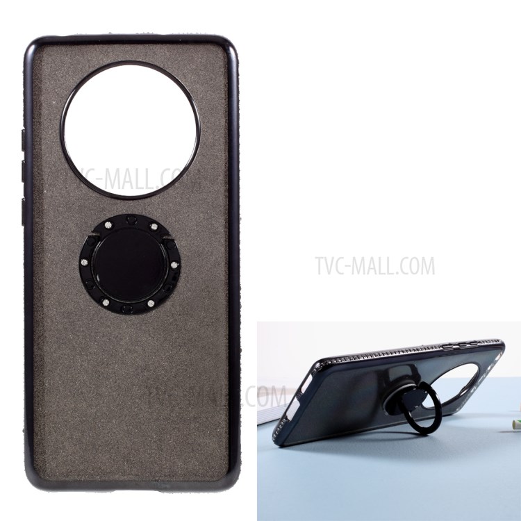 Gleaming Sequins + Rhinestone Decor TPU Phone Back Cover Shell for Huawei Mate 40 Pro - Black-1