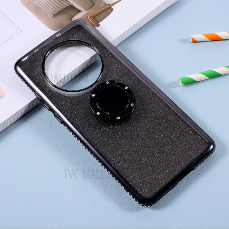 Gleaming Sequins + Rhinestone Decor TPU Phone Back Cover Shell for Huawei Mate 40 Pro - Black-2