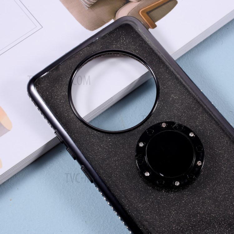 Gleaming Sequins + Rhinestone Decor TPU Phone Back Cover Shell for Huawei Mate 40 Pro - Black-3
