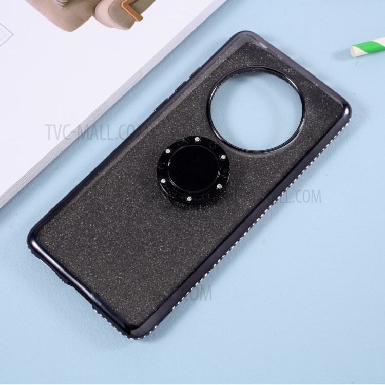 Gleaming Sequins + Rhinestone Decor TPU Phone Back Cover Shell for Huawei Mate 40 Pro - Black-5