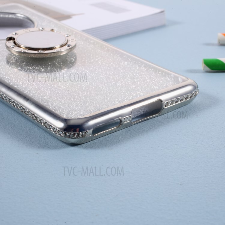 Gleaming Sequins + Rhinestone Decor TPU Phone Back Cover Shell for Huawei Mate 40 Pro - Silver-4