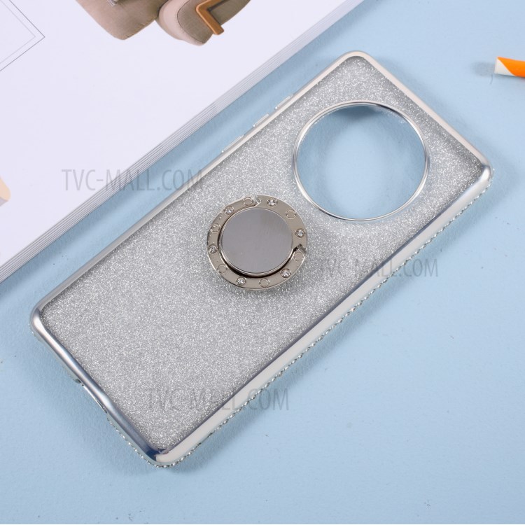Gleaming Sequins + Rhinestone Decor TPU Phone Back Cover Shell for Huawei Mate 40 Pro - Silver-5