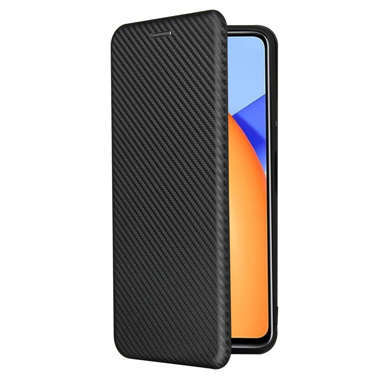 Auto-absorbed Stand Cover for Honor 10X Lite Carbon Fiber Texture Leather Case - Black-11