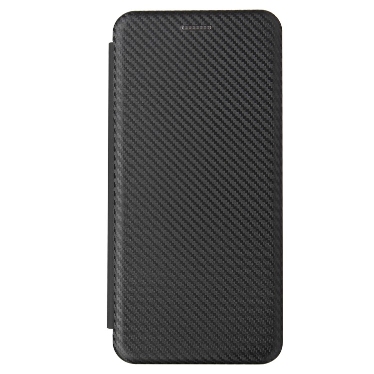 Auto-absorbed Stand Cover for Honor 10X Lite Carbon Fiber Texture Leather Case - Black-2