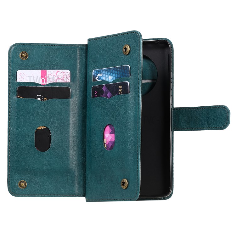 Multi-function 10 Card Slots Case for Huawei Mate 40 Pro Stand Leather Cover - Green-8