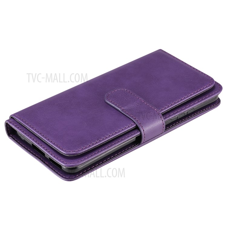 Multi-function 10 Card Slots Case for Huawei Mate 40 Pro Stand Leather Cover - Purple-11