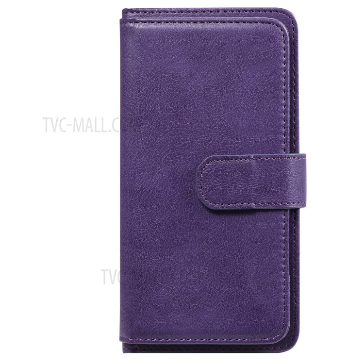 Multi-function 10 Card Slots Case for Huawei Mate 40 Pro Stand Leather Cover - Purple-2