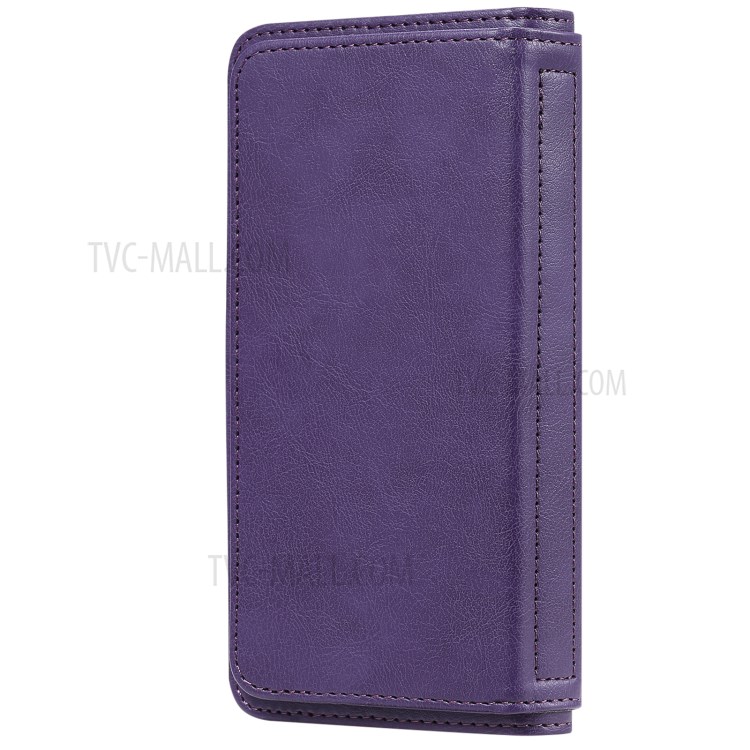 Multi-function 10 Card Slots Case for Huawei Mate 40 Pro Stand Leather Cover - Purple-4