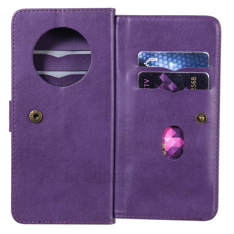 Multi-function 10 Card Slots Case for Huawei Mate 40 Pro Stand Leather Cover - Purple-7