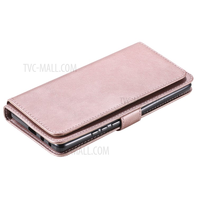 Multi-function 10 Card Slots Case for Huawei Mate 40 Wallet Leather Cover - Rose Gold-12
