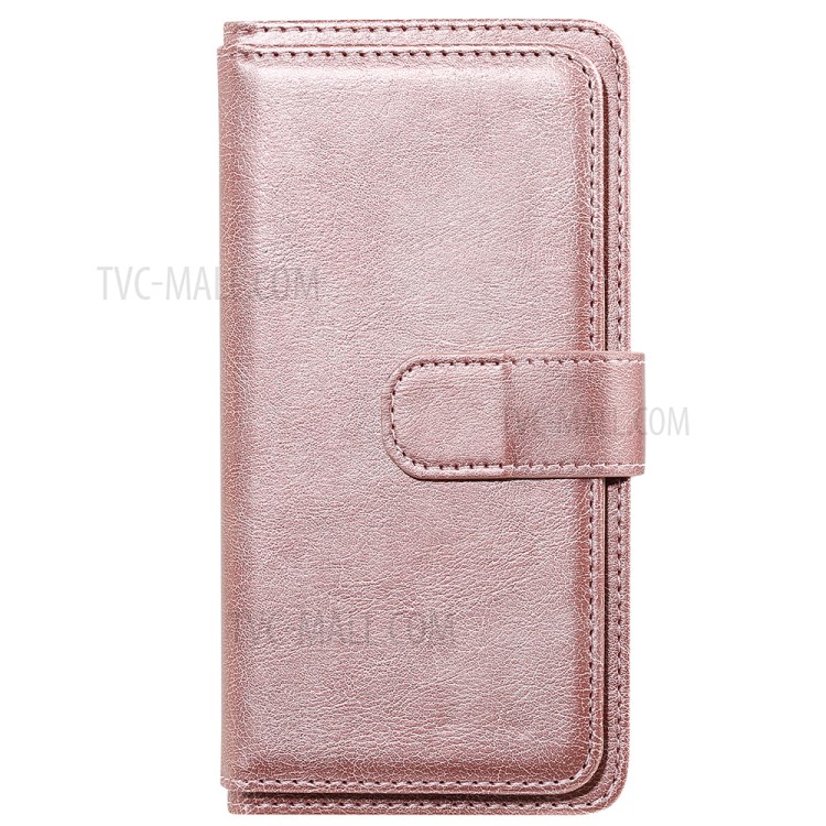 Multi-function 10 Card Slots Case for Huawei Mate 40 Wallet Leather Cover - Rose Gold-2