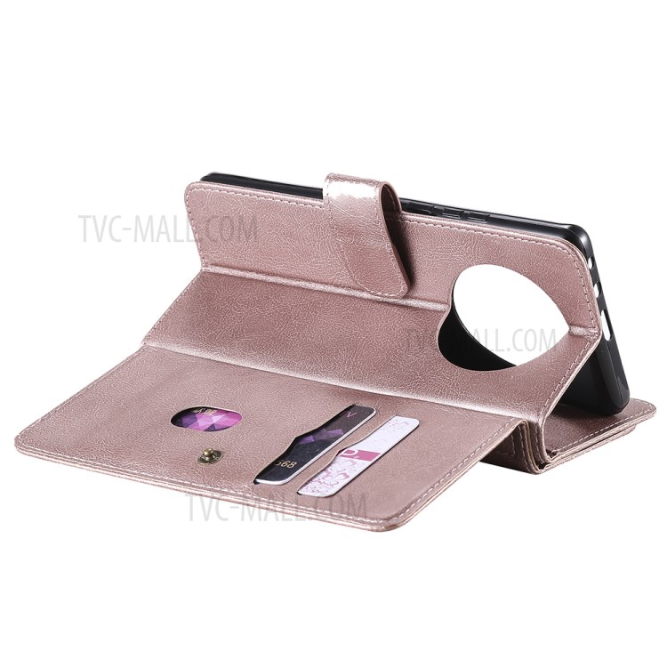 Multi-function 10 Card Slots Case for Huawei Mate 40 Wallet Leather Cover - Rose Gold-9