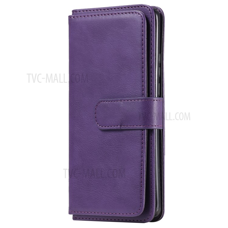 Multi-function 10 Card Slots Case for Huawei Mate 40 Wallet Leather Cover - Purple-3