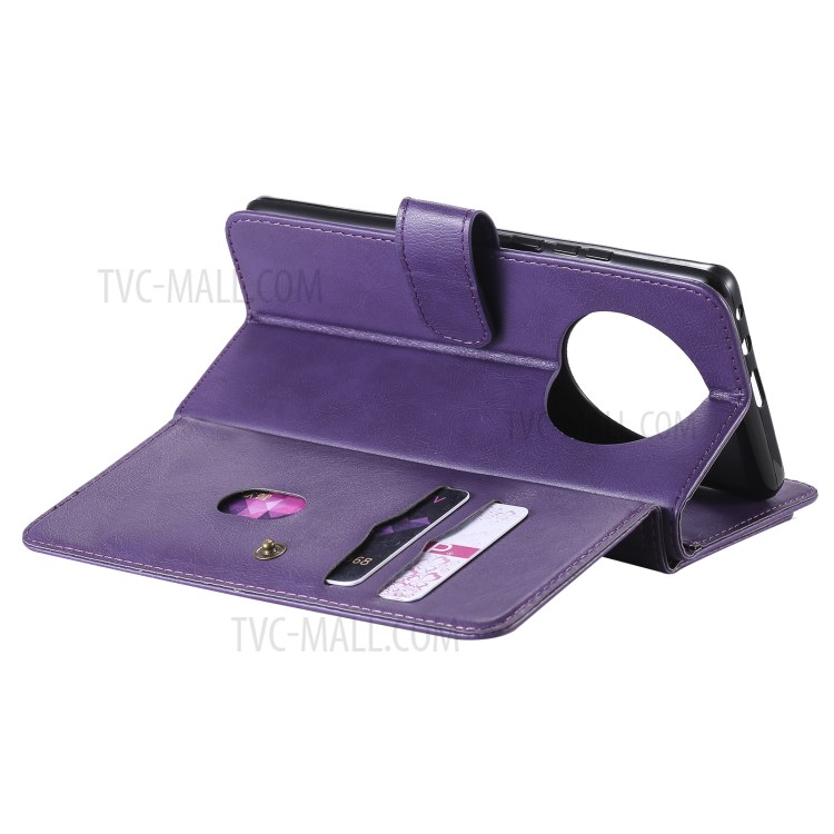 Multi-function 10 Card Slots Case for Huawei Mate 40 Wallet Leather Cover - Purple-9