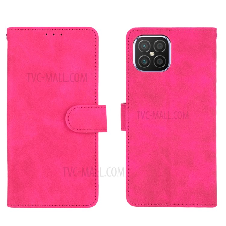 Comfortable Touch Feeling PU Leather Phone Case with Wallet + Stand for Huawei nova 8 SE - Rose-2