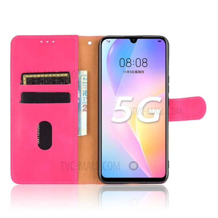 Comfortable Touch Feeling PU Leather Phone Case with Wallet + Stand for Huawei nova 8 SE - Rose-5