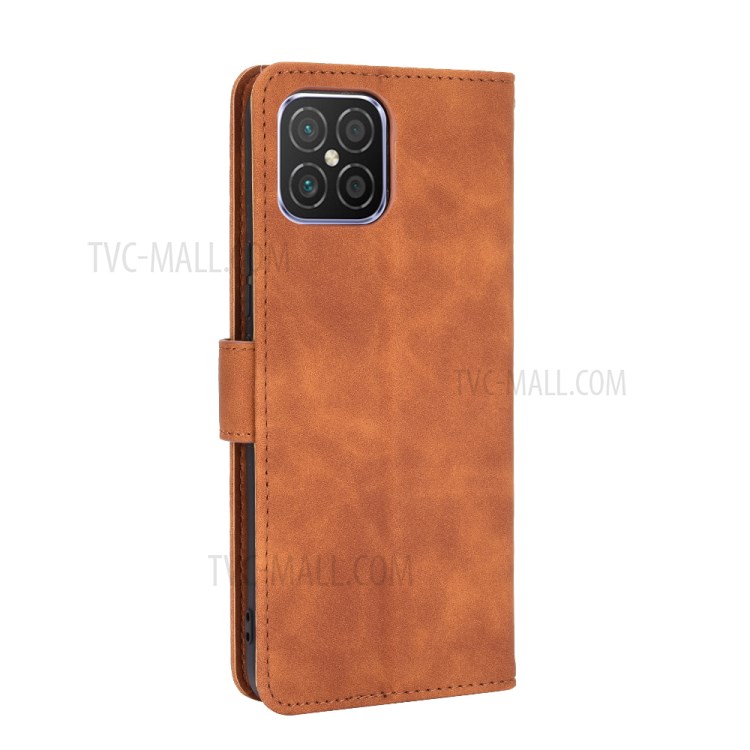Comfortable Touch Feeling PU Leather Phone Case with Wallet + Stand for Huawei nova 8 SE - Brown-3