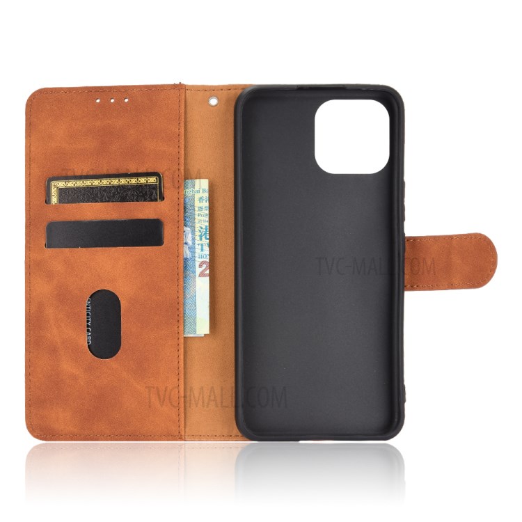 Comfortable Touch Feeling PU Leather Phone Case with Wallet + Stand for Huawei nova 8 SE - Brown-4