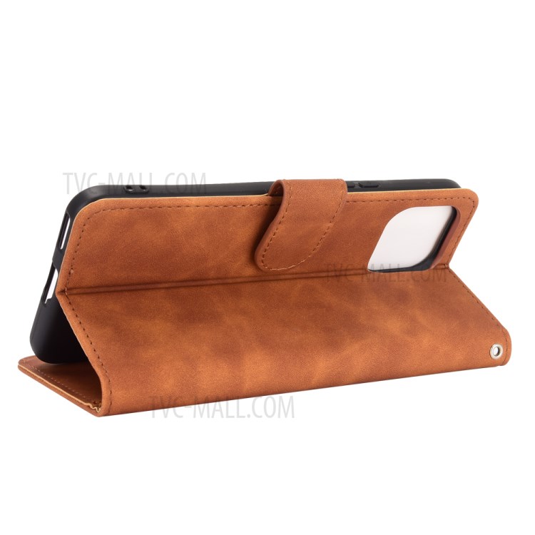 Comfortable Touch Feeling PU Leather Phone Case with Wallet + Stand for Huawei nova 8 SE - Brown-6