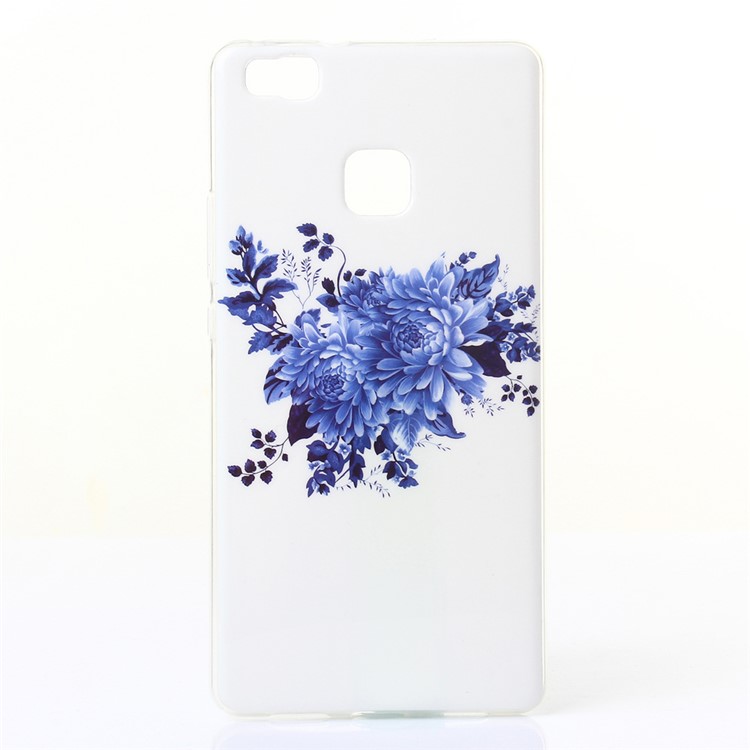 IMD TPU Gel Back Case for Huawei P9 Lite/G9 Lite - Blue Flower-1