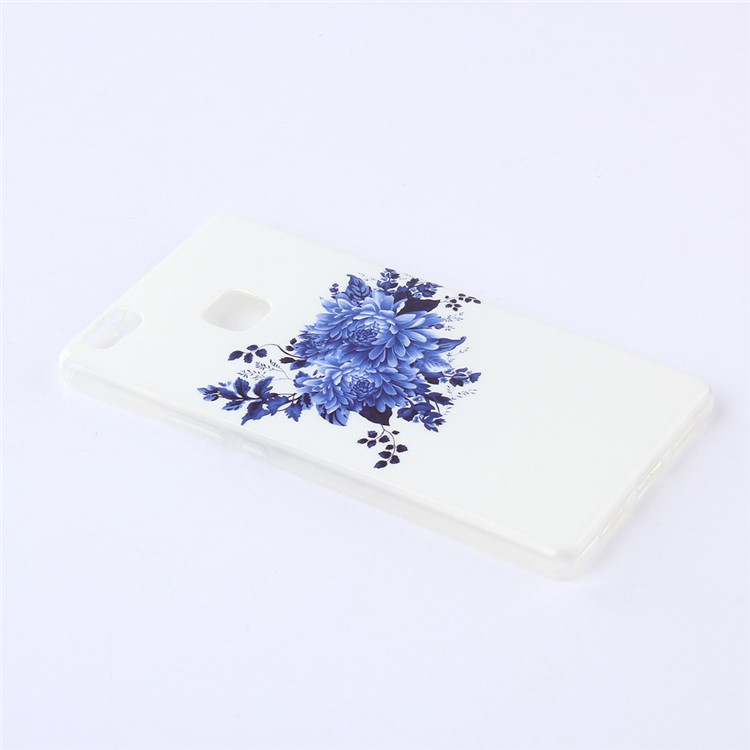 IMD TPU Gel Back Case for Huawei P9 Lite/G9 Lite - Blue Flower-2