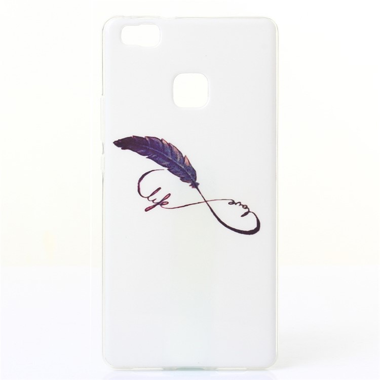 IMD TPU Gel Phone Cover for Huawei P9 Lite/G9 Lite - Feather-1