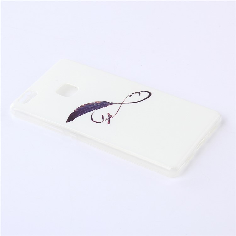 IMD TPU Gel Phone Cover for Huawei P9 Lite/G9 Lite - Feather-2