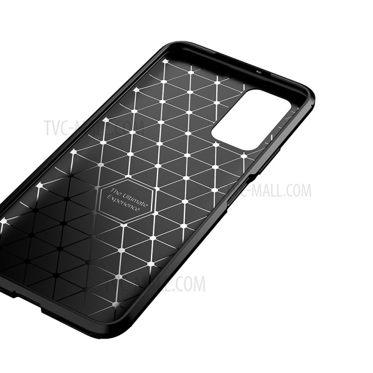 Shock Absorption Carbon Fiber Texture Case TPU Phone Protector Case for Honor 10X Lite - Black-5