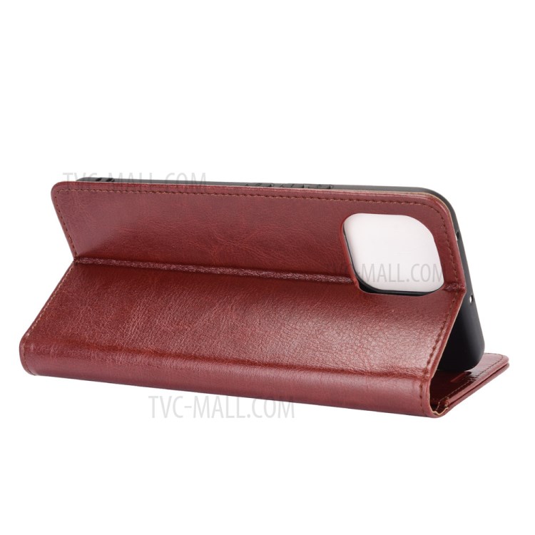 Crazy Horse Texture Leather Wallet Cover Case with Stand for Huawei nova 8 SE - Brown-4