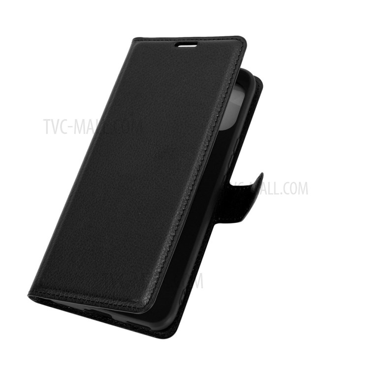 Litchi Skin Wallet Style Case with Stand Leather Protector Shell for Huawei nova 8 SE - Black-6