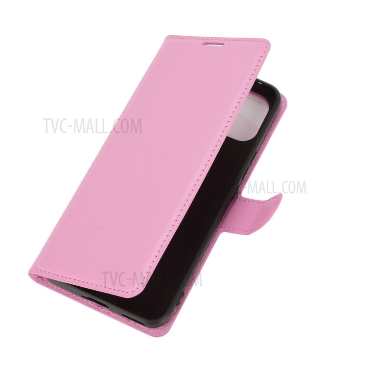 Litchi Skin Wallet Style Case with Stand Leather Protector Shell for Huawei nova 8 SE - Pink-6