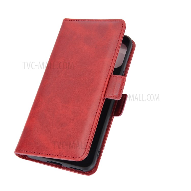 Dual Magnetic Clasp Leather Case with Wallet Stand for Huawei nova 8 SE - Red-7