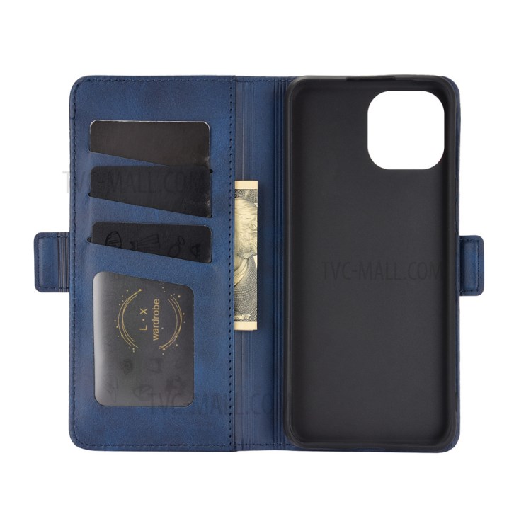 Dual Magnetic Clasp Leather Case with Wallet Stand for Huawei nova 8 SE - Blue-2