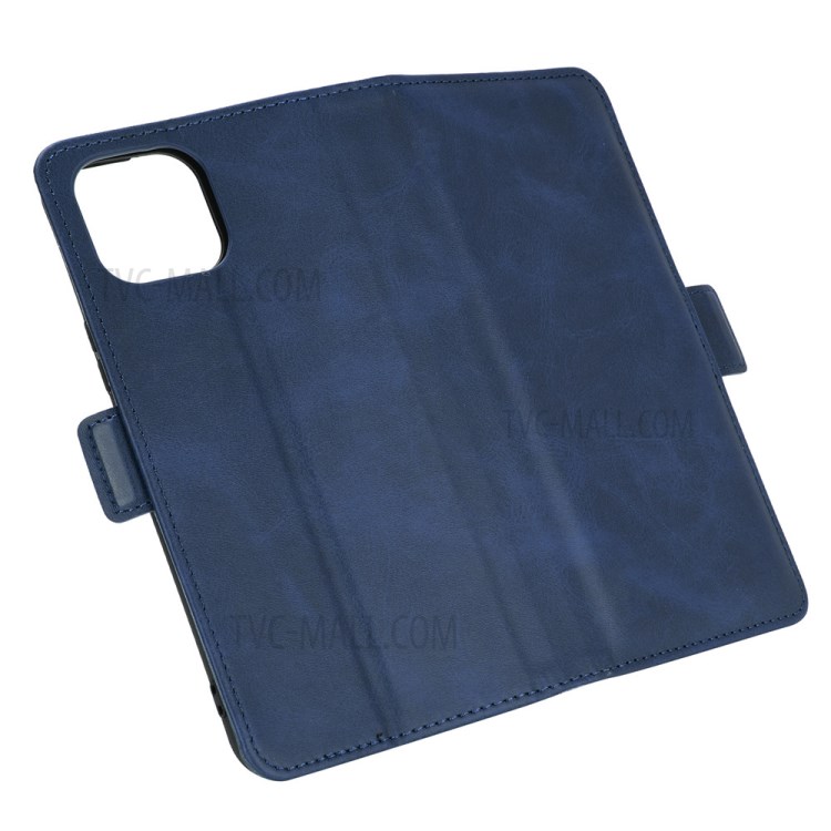Dual Magnetic Clasp Leather Case with Wallet Stand for Huawei nova 8 SE - Blue-6