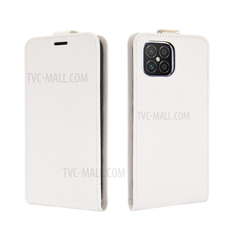 Vertical Flip Crazy Horse Texture with Card Holder Leather Cover for Huawei Nova 8 SE - White-2