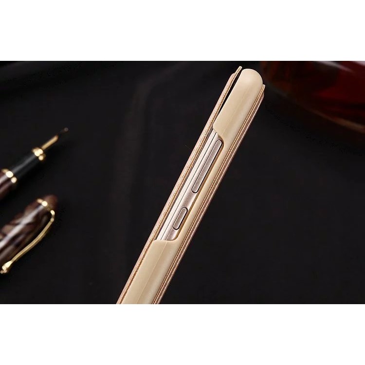 Slim Leather View Window Phone Shell for Huawei Honor 5c / GT3 - Gold-7
