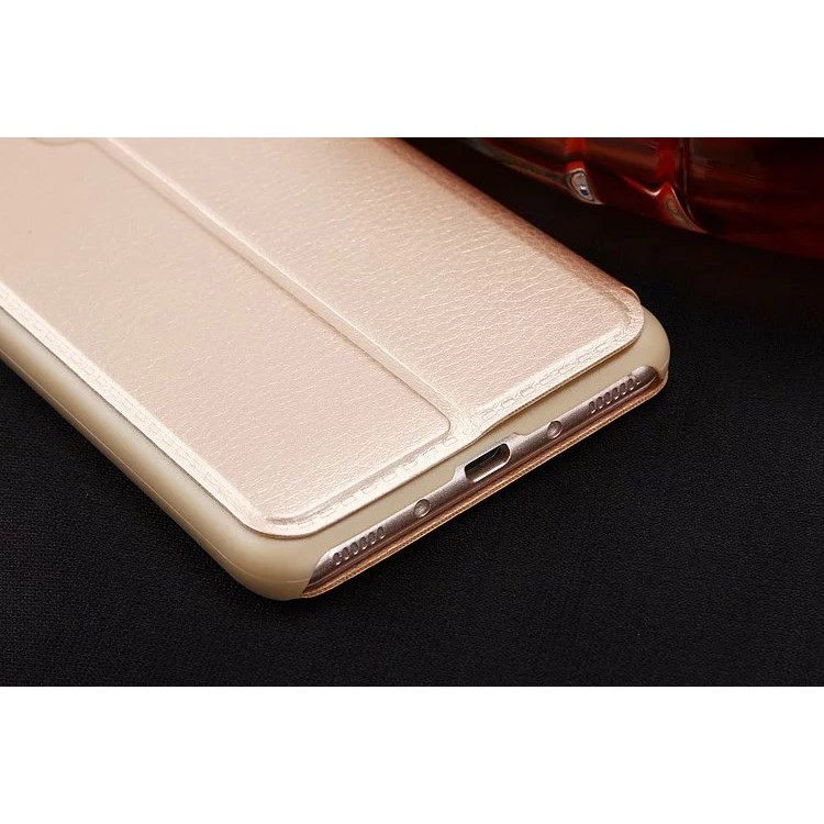 Slim Leather View Window Phone Shell for Huawei Honor 5c / GT3 - Gold-9