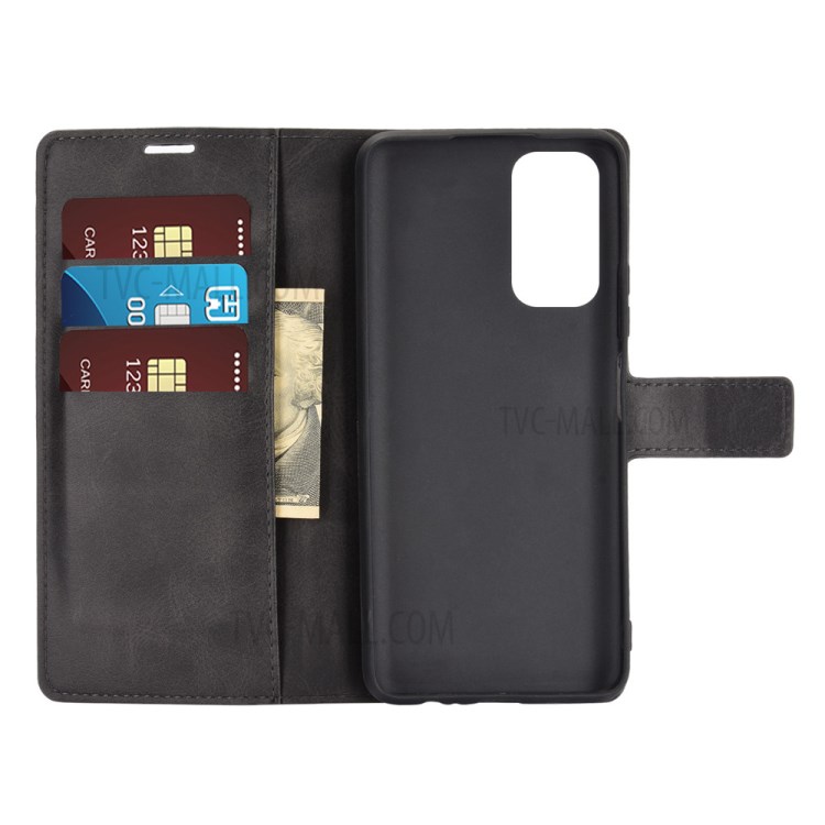 Wallet Stand PU Leather Flip Cover for Honor 10X Lite Protective Case - Black-3