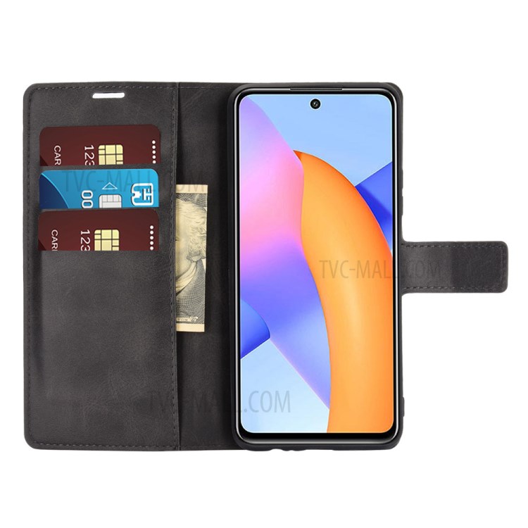 Wallet Stand PU Leather Flip Cover for Honor 10X Lite Protective Case - Black-4